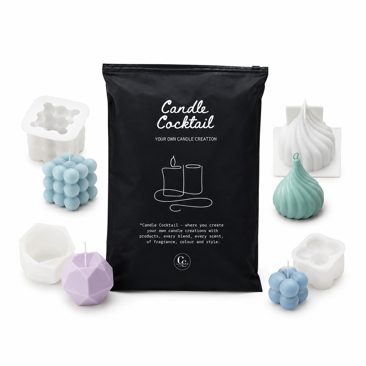 Silikonformen | 4er-Set Basisformen | Candle Cocktail®