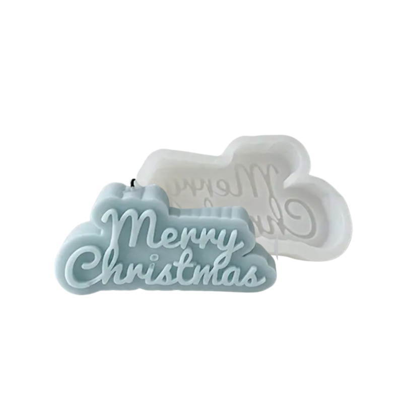 Kerzenform | „Merry Christmas“ Text | 14 x 7,1 cm | Candle Cocktail® | #85