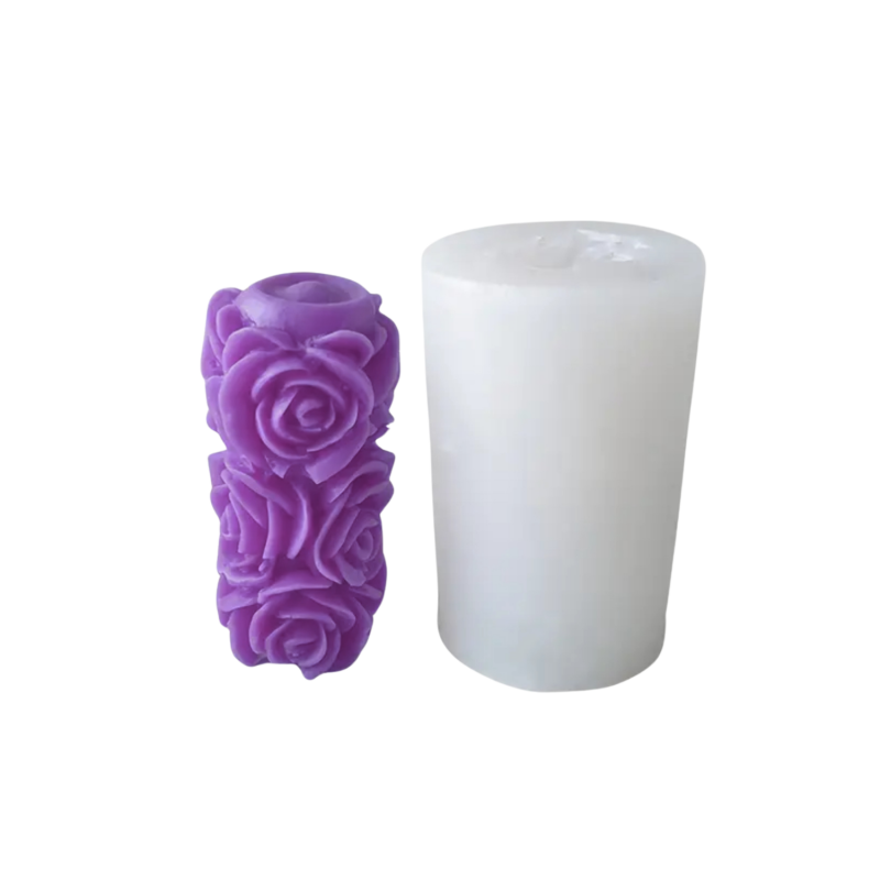 Silikonform | Florales Stumpenlicht | 5x6,5 cm | #23 | Candle Cocktail®