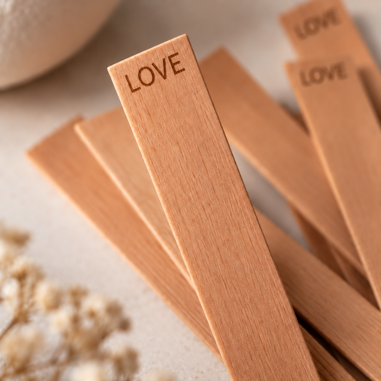 Holzdocht | Extra Dick | LOVE | 13 x 120 mm | Inkl. Dochthalter | Candle Cocktail®