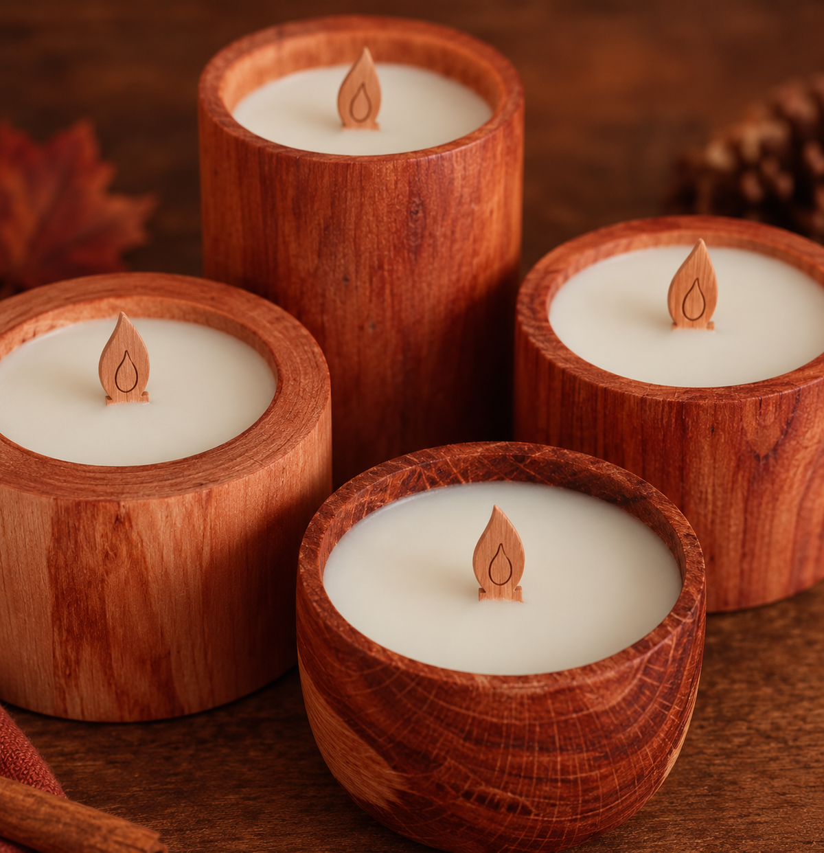 Holzdocht | Doodle-Flamme | 13 × 120 mm | Inkl. Dochthalter | Candle Cocktail®