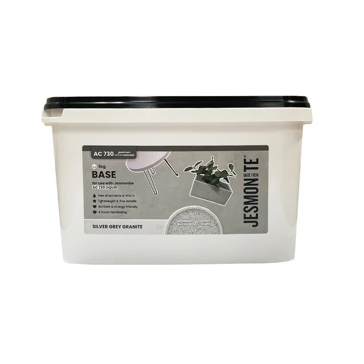 Jesmonite AC730 Base Silver Grey Granite 5 KG | Mineralbasis in Granit-Optik