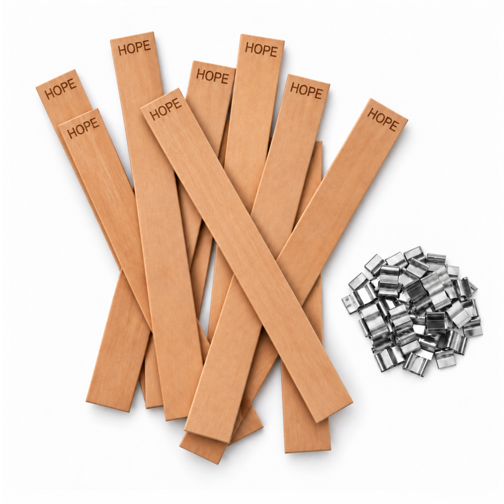 Holzdocht | Extra Dick | HOPE | 13 x 120 mm | Inkl. Dochthalter | Candle Cocktail®