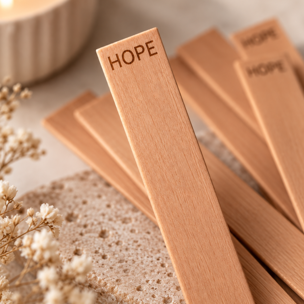 Holzdocht | Extra Dick | HOPE | 13 x 120 mm | Inkl. Dochthalter | Candle Cocktail®