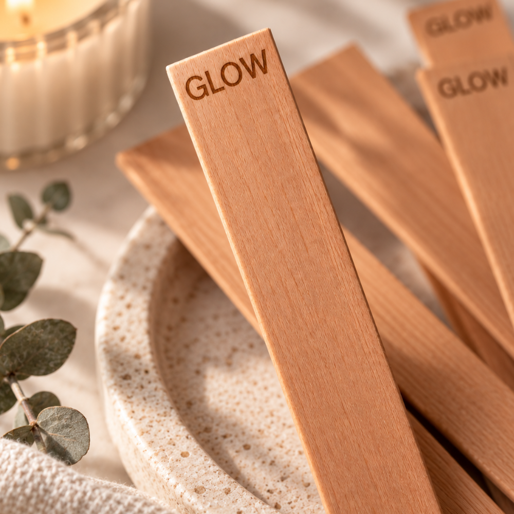 Holzdocht | Extra Dick | GLOW | 13 x 120 mm | Inkl. Dochthalter | Candle Cocktail®