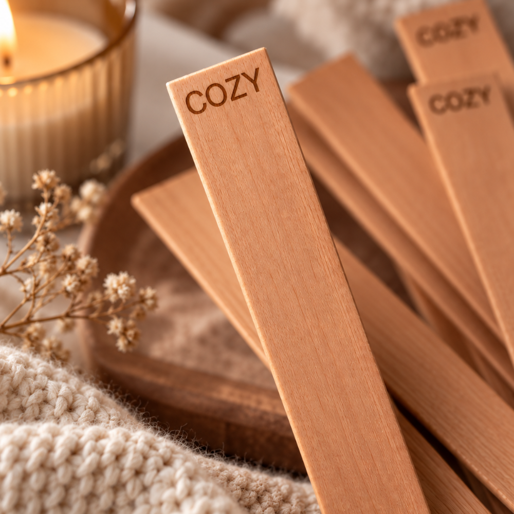 Holzdocht | Extra Dick | COZY | 13 x 120 mm | Inkl. Dochthalter | Candle Cocktail®