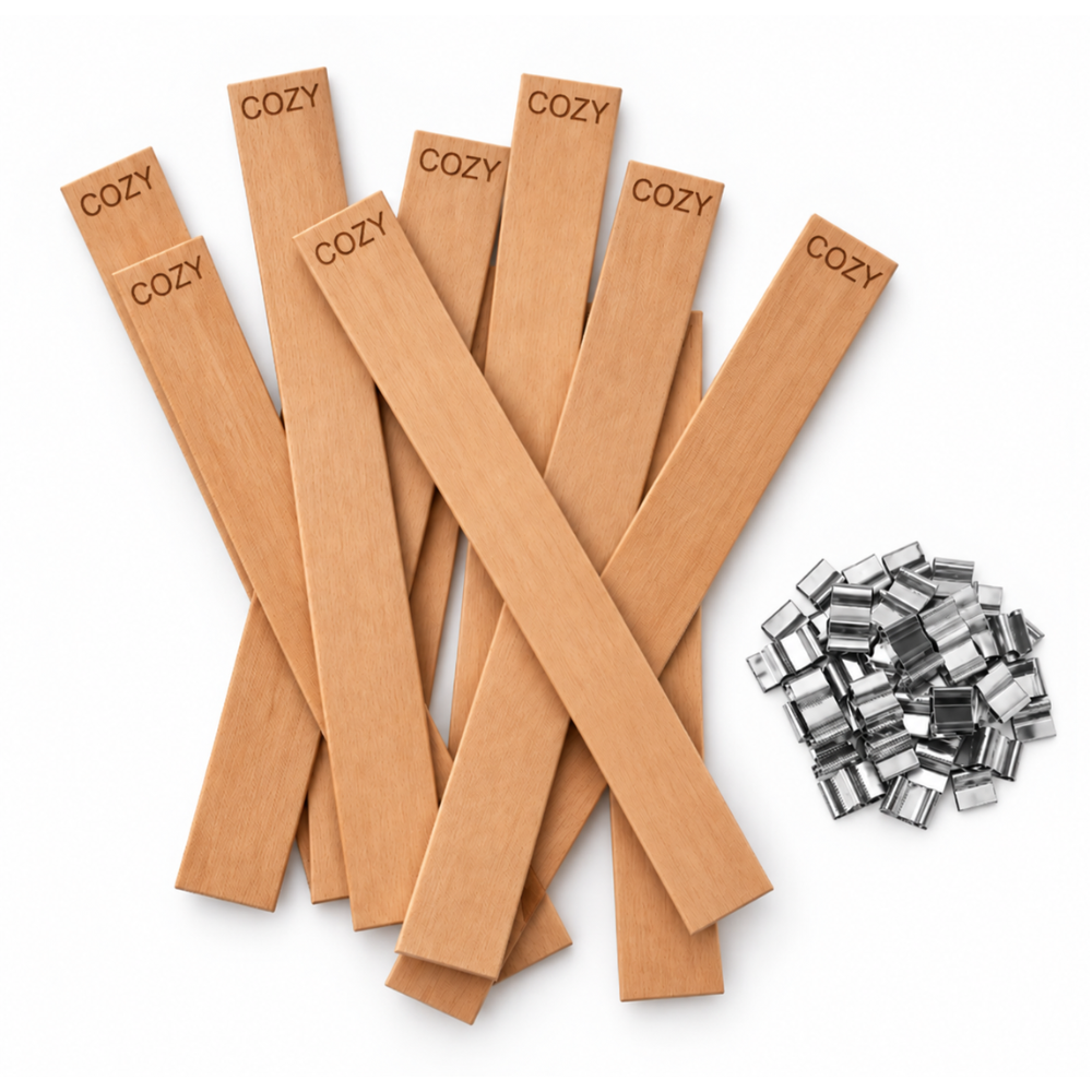 Holzdocht | Extra Dick | COZY | 13 x 120 mm | Inkl. Dochthalter | Candle Cocktail®