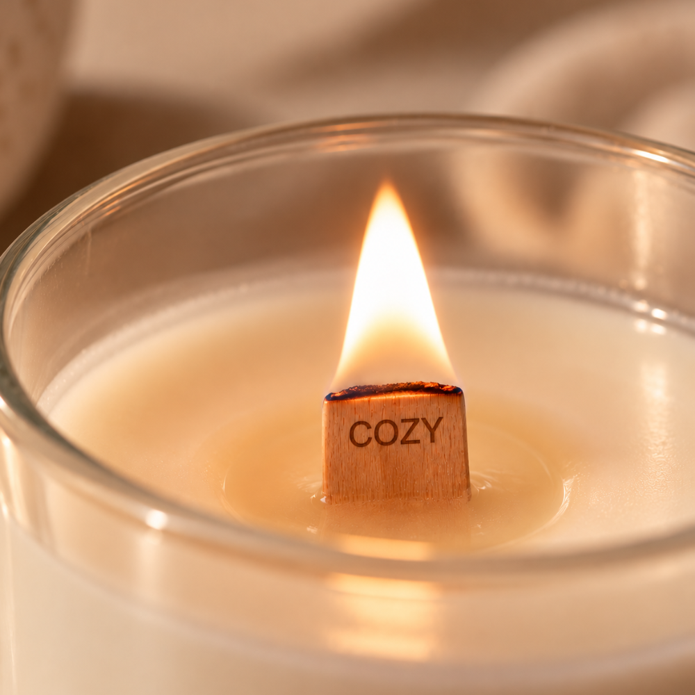 Holzdocht | Extra Dick | COZY | 13 x 120 mm | Inkl. Dochthalter | Candle Cocktail®