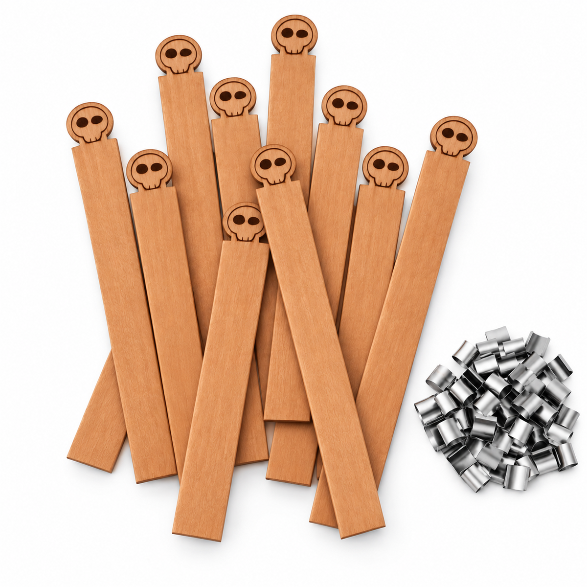 Holzdocht | Halloween Doodle-Skelett | Inkl. Dochthalter | Candle Cocktail®