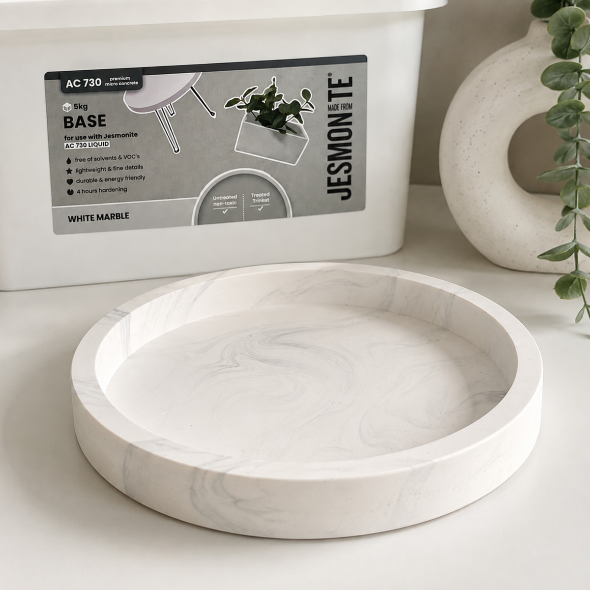 Jesmonite AC730 Base White Marble 5 KG | Mineralbasis in Marmor-Optik