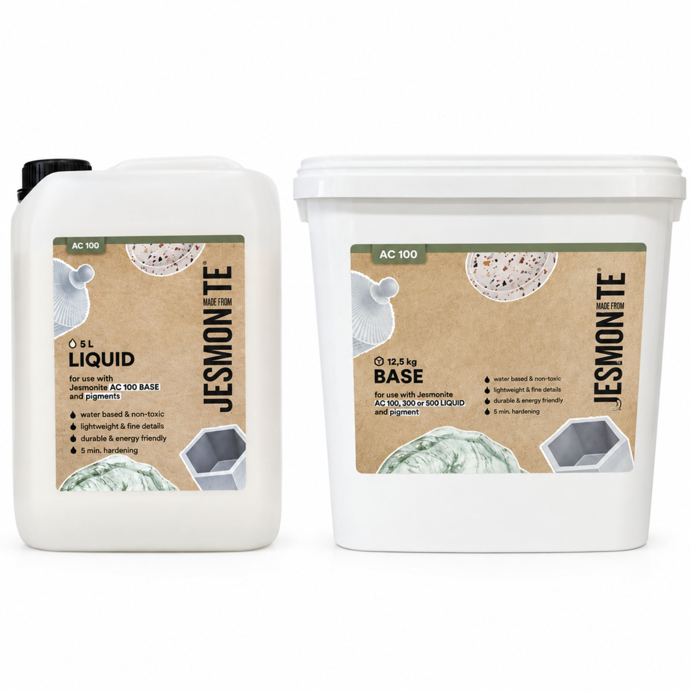 Jesmonite AC100 Set | 5 L Liquid & 12,5 KG Base