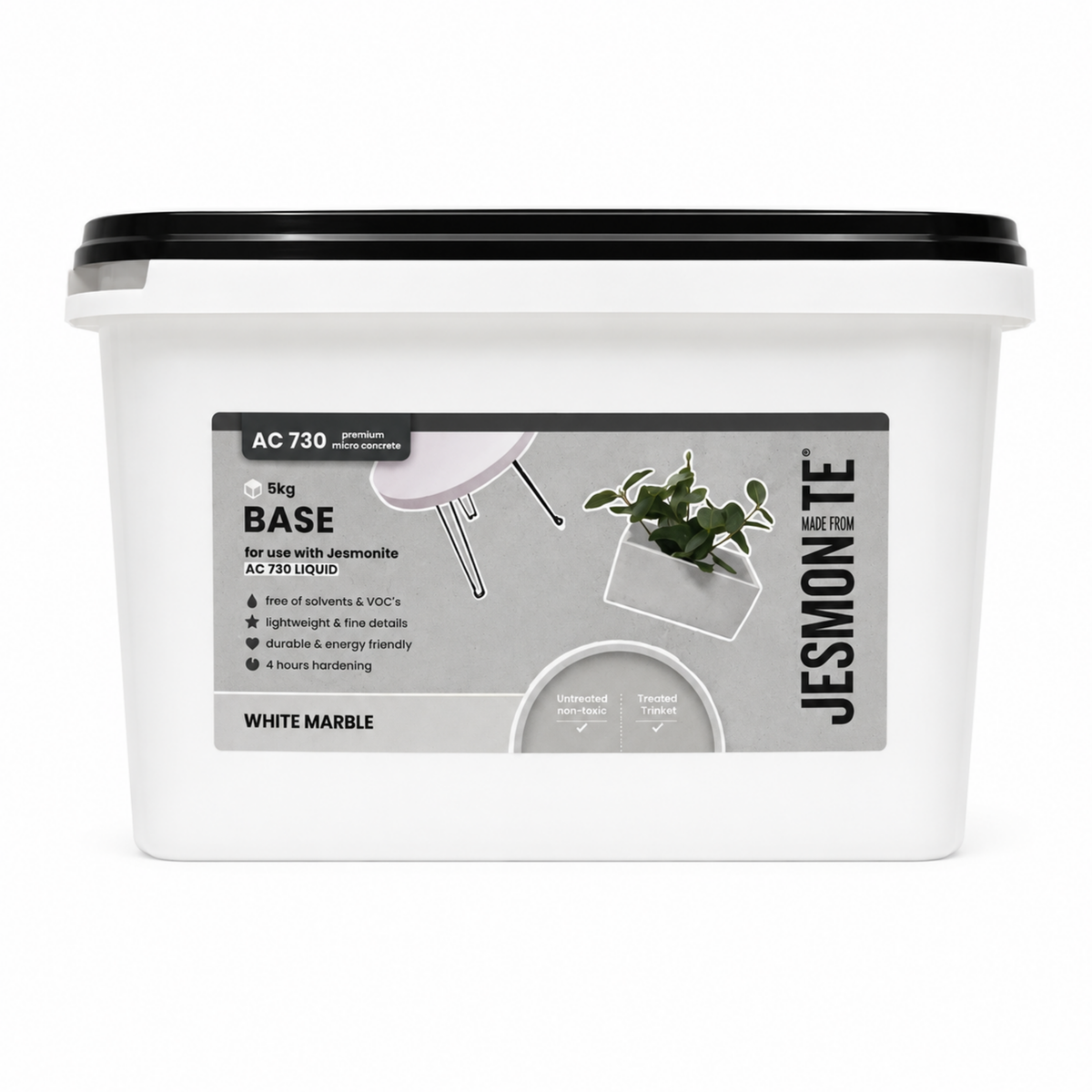Jesmonite AC730 Base White Marble 5 KG | Mineralbasis in Marmor-Optik