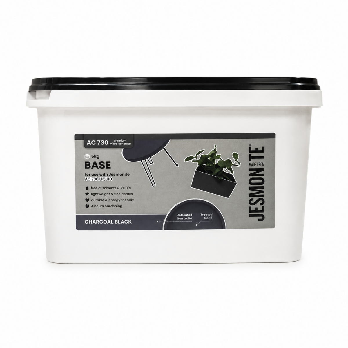 Jesmonite AC730 Base Charcoal Black 5 KG | Schwarze Mineralbasis