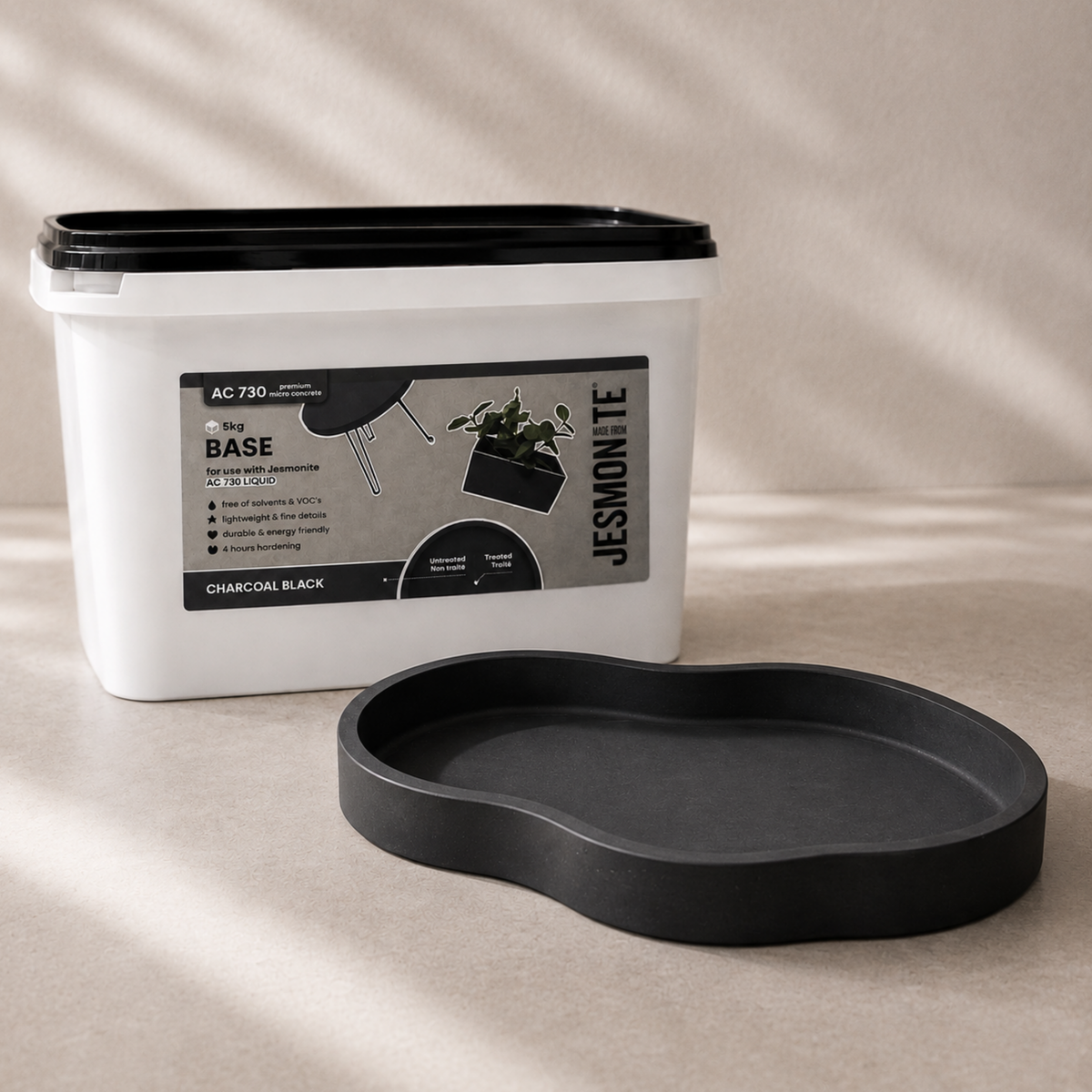 Jesmonite AC730 Base Charcoal Black 5 KG | Schwarze Mineralbasis