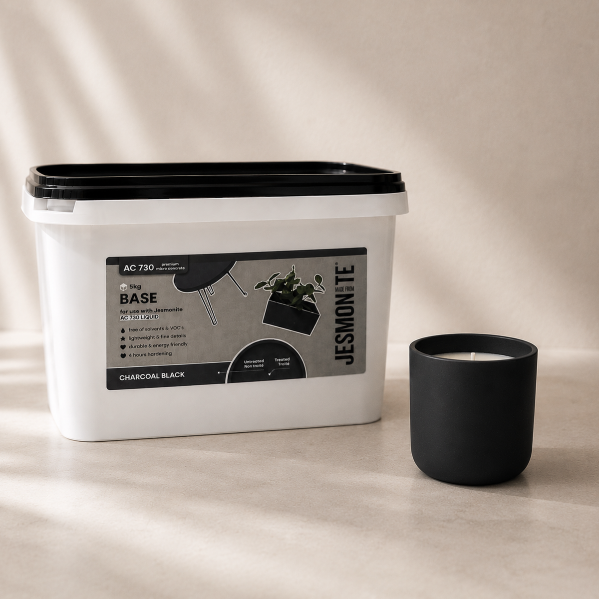 Jesmonite AC730 Base Charcoal Black 5 KG | Schwarze Mineralbasis