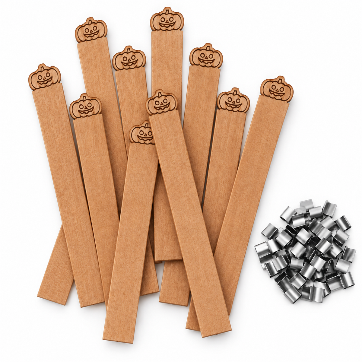 Holzdocht | Halloween-Kürbis | Inkl. Dochthalter | Candle Cocktail®