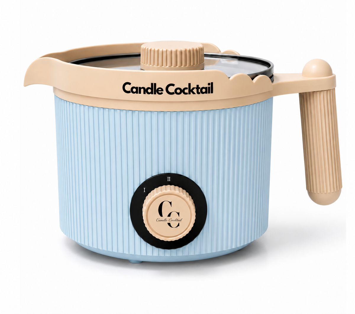 Elektrischer Wachsschmelzer mit Ausgießer 1,2 Liter | Blau | Candle Cocktail®