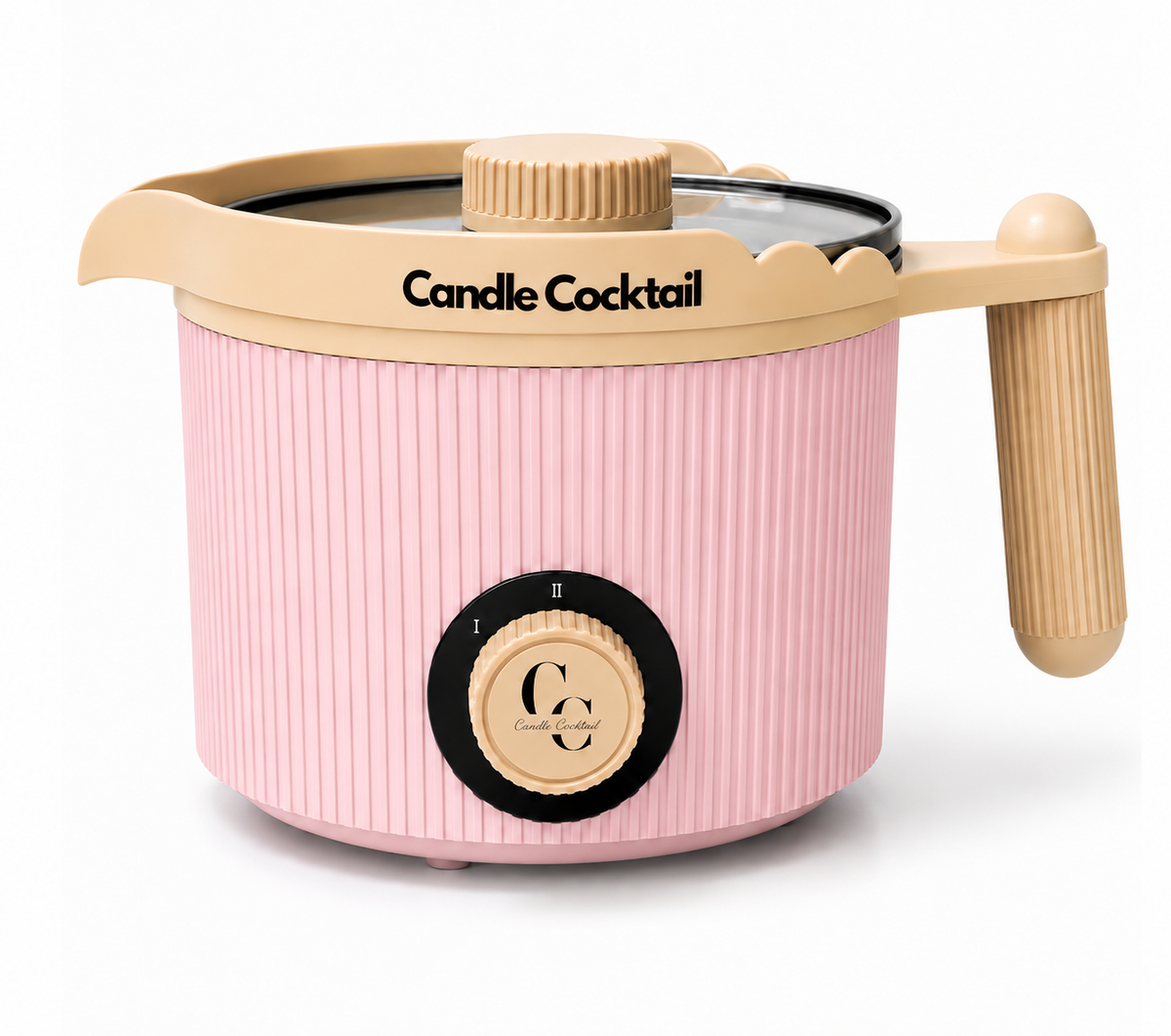 Elektrischer Wachsschmelzer mit Ausgießer 1,2 Liter | Rosa | Candle Cocktail®