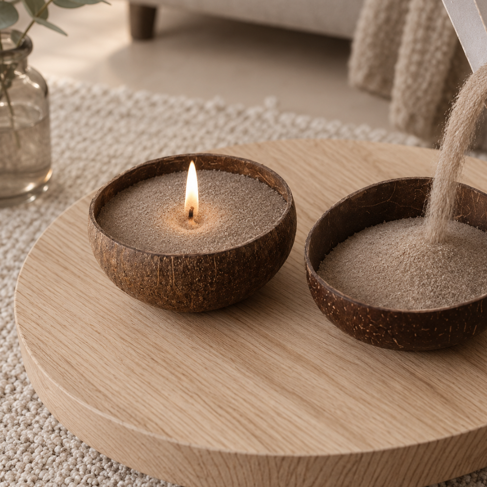 Candle Cocktail® | Kerzensand | Trendy Taupe | 400g mit 8 Dochte