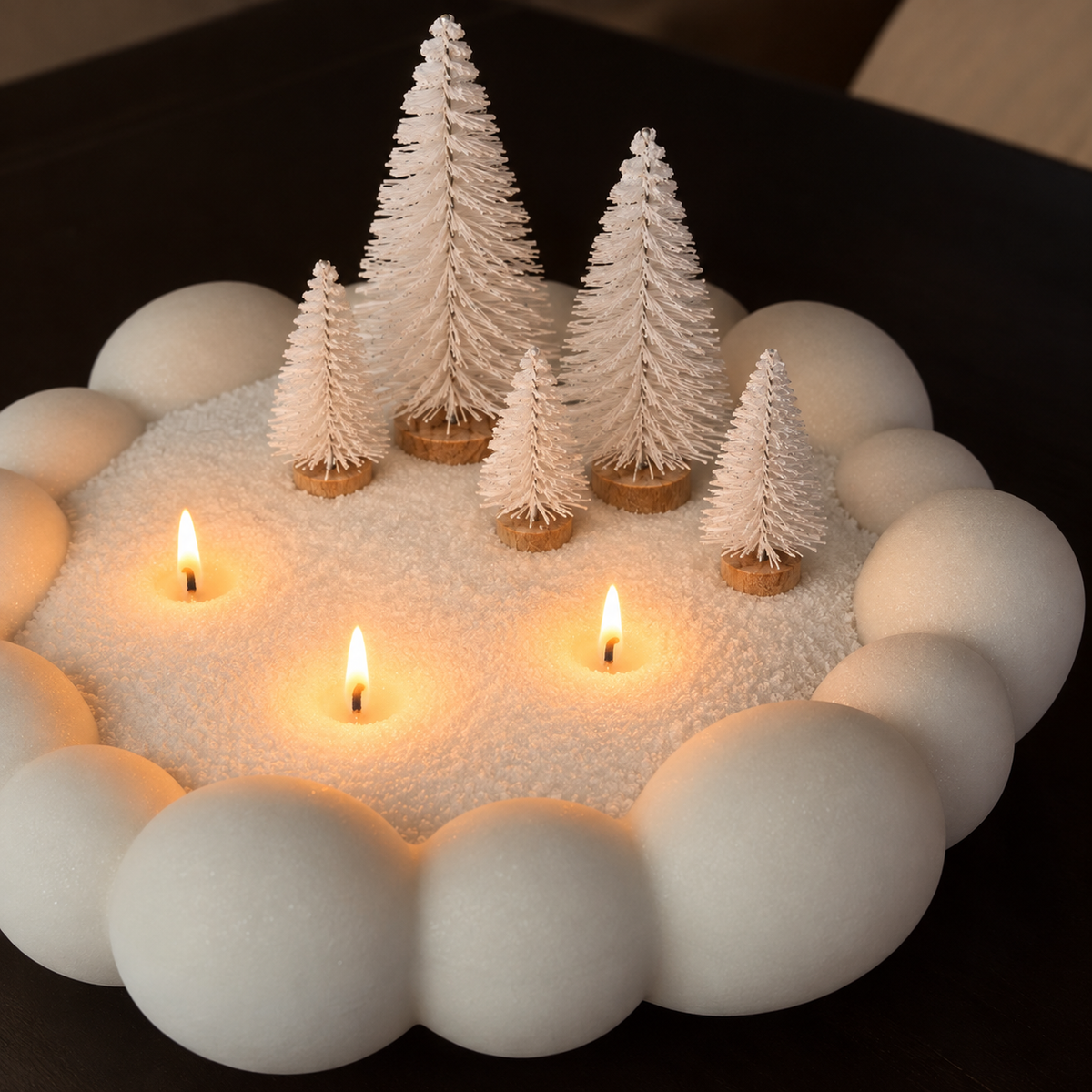 Deko | 5 Miniatur Weihnachtsbäume Weiß | Candle Cocktail®