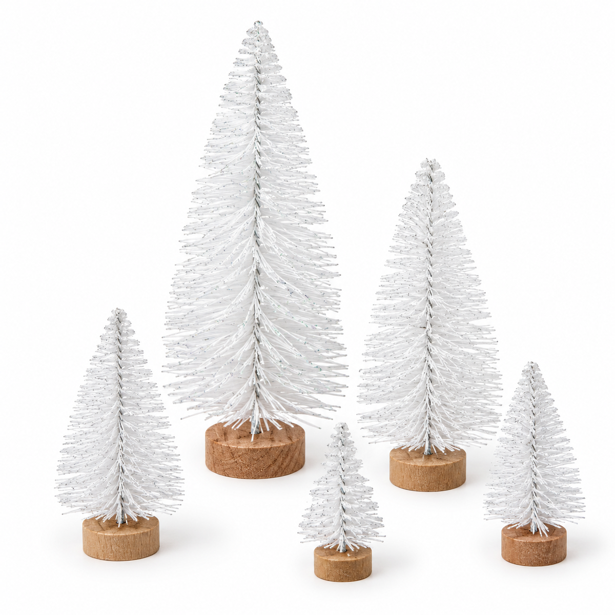 Deko | 5 Miniatur Weihnachtsbäume Weiß | Candle Cocktail®