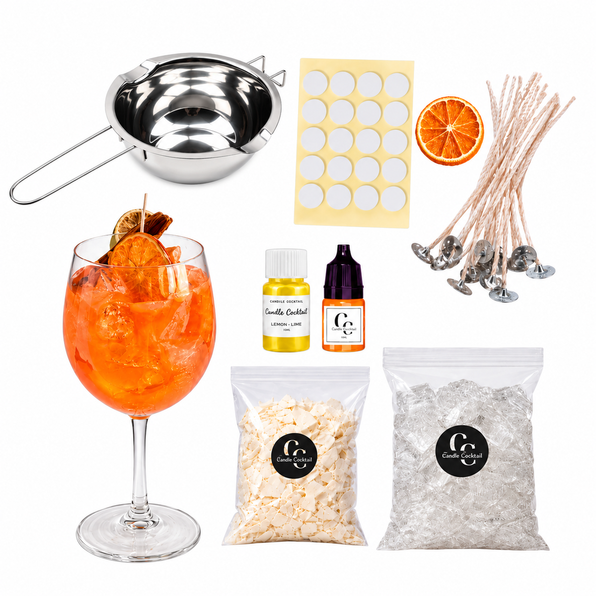 Spritz Kerzen selber machen Set mit Wasserbad-Schmelzschale