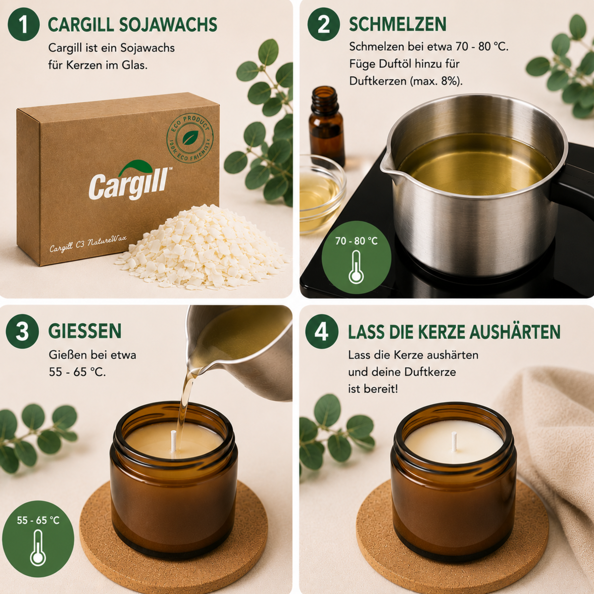 Naturewax C3 | Cargill | Premium umweltfreundliches Sojawachs | 15 KG