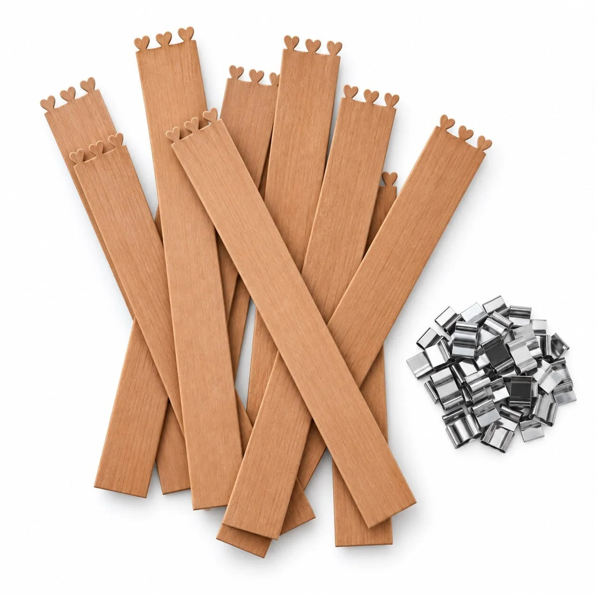 Holzdocht | Mini-Herzen | Inkl. Dochthalter | Candle Cocktail®