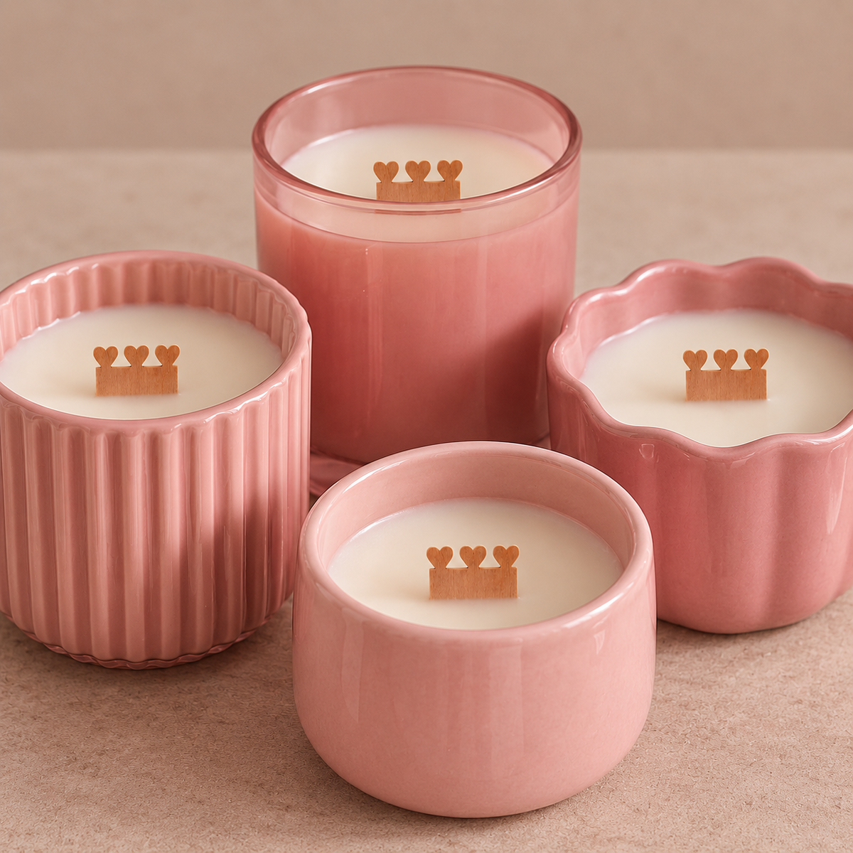 Holzdocht | Mini-Herzen | Inkl. Dochthalter | Candle Cocktail®