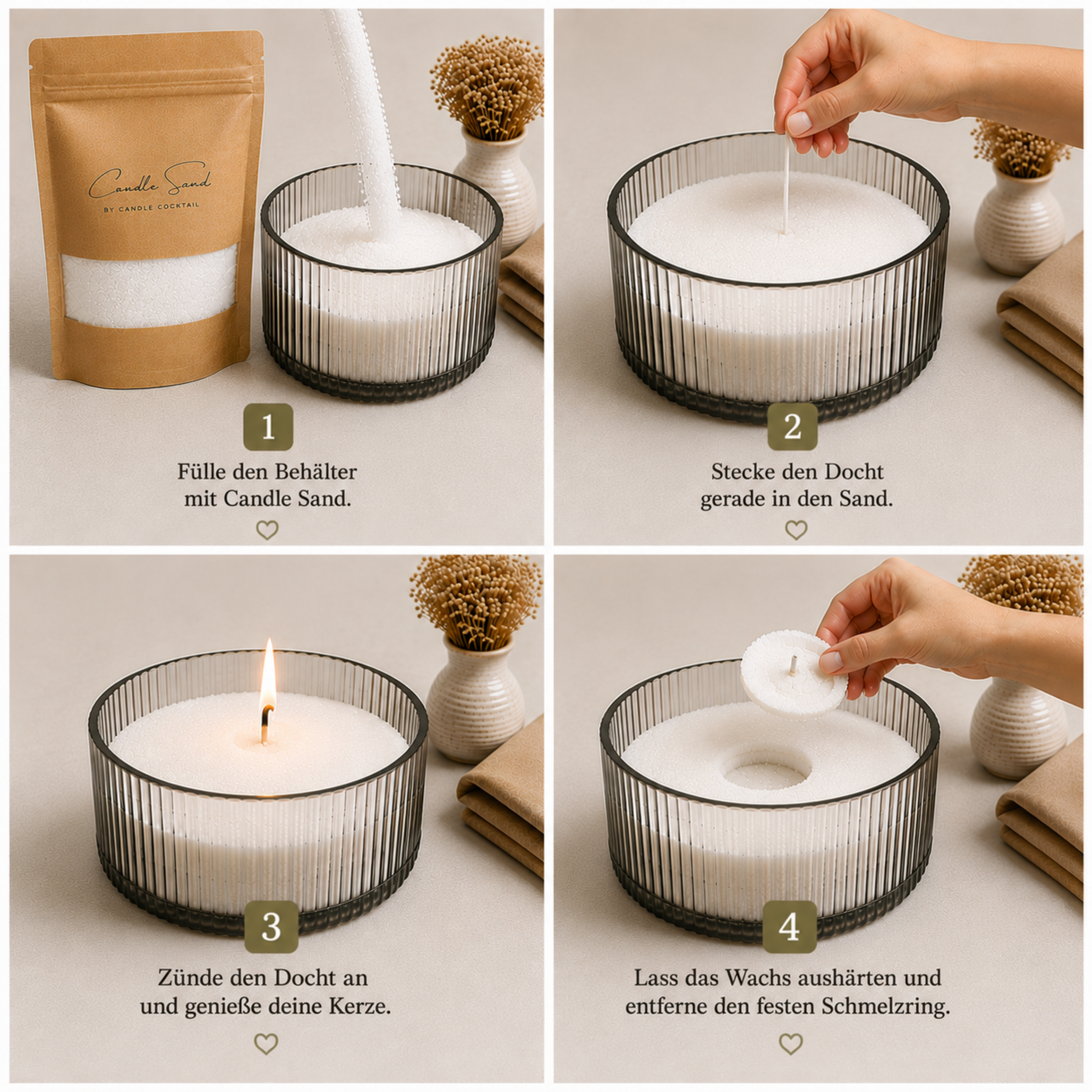 Candle Cocktail® Duft-Kerzensand | Regenwald | Inkl. Dochte