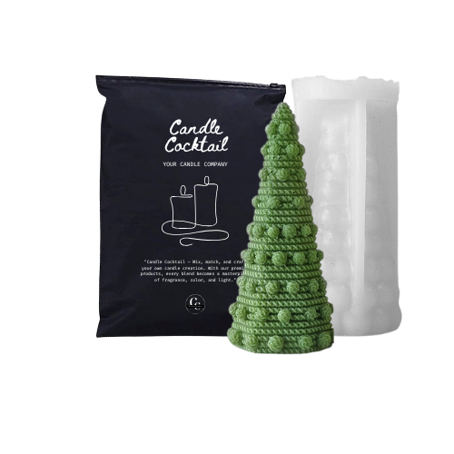 Kerzenform | Gestrickter Weihnachtsbaum | Candle Cocktail® | #367