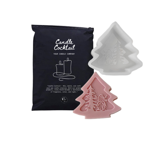 Kerzenform | Weihnachtsbaum mit Wichtel | Candle Cocktail® | #391