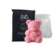 Kerzenform | Bär mit Rosen | Candle Cocktail® | #403