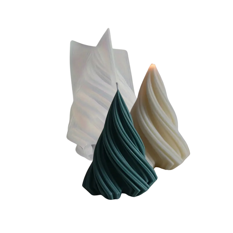 Silikonform | Weihnachtsbaum Swirl | 8,8 x 6,2 cm / 10,3 x 7,3 cm | Candle Cocktail® — Small