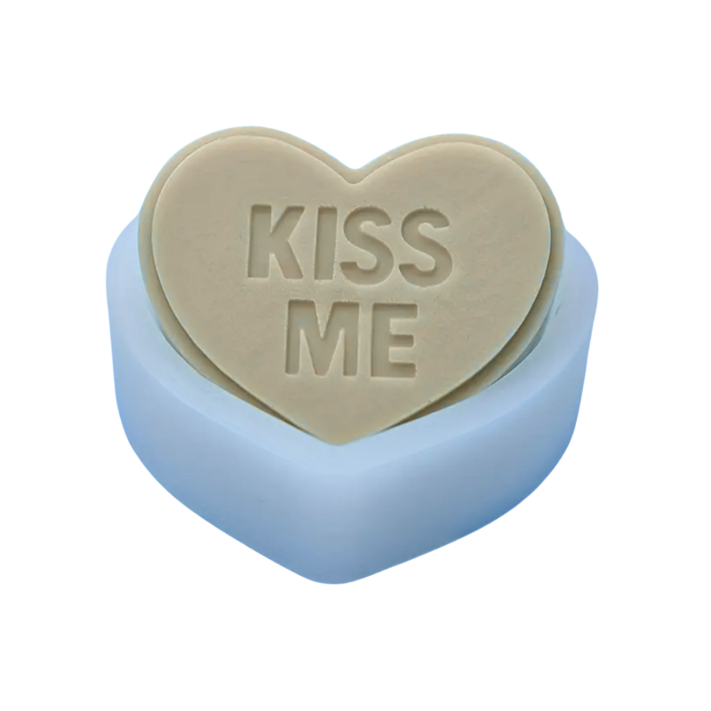 Silikonform | Süßes Herz "Kiss Me" | 9x8 cm | Candle Cocktail® | #136