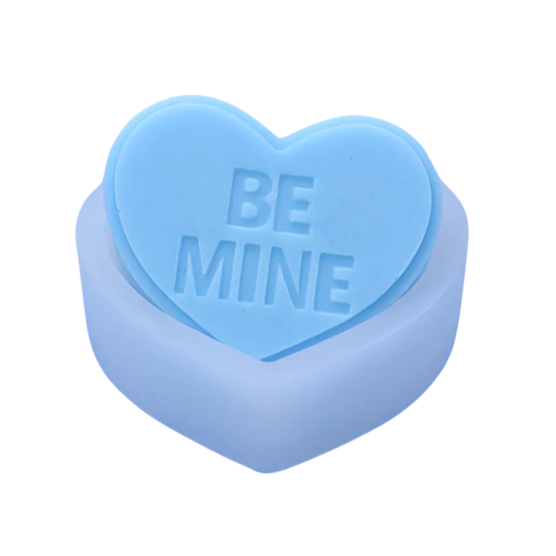 Silikonform | Süßes Herz "Be Mine" | 9x8 cm | Candle Cocktail® | #139