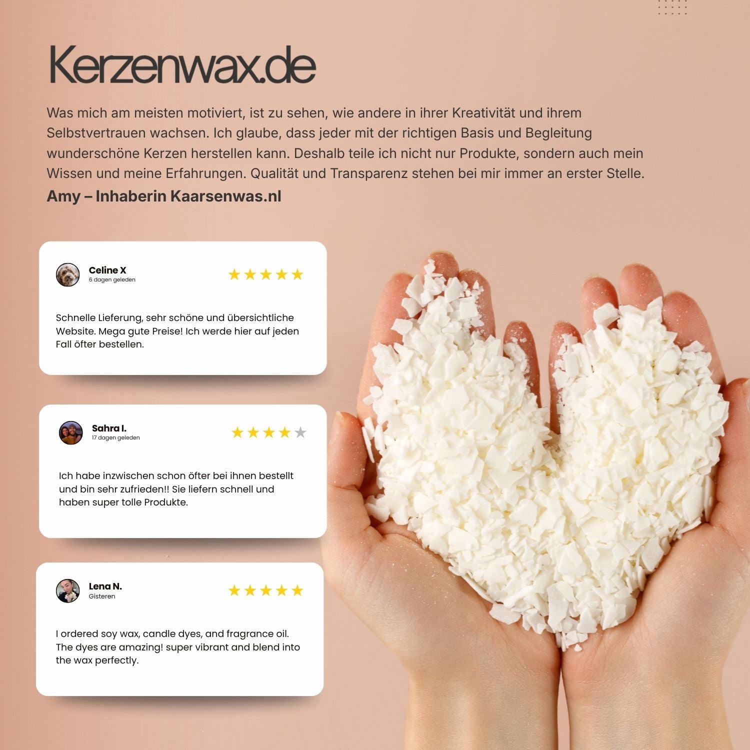 KeraSoy Containerwachs 4130 | 15 KG | Sojawachs für Kerzen im Glas
