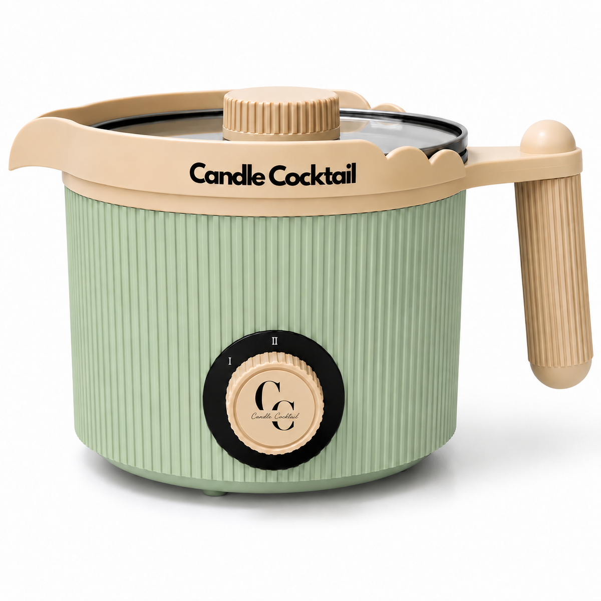 Elektrischer Wachsschmelzer mit Ausgießer 1,2 Liter | Grün | Candle Cocktail®