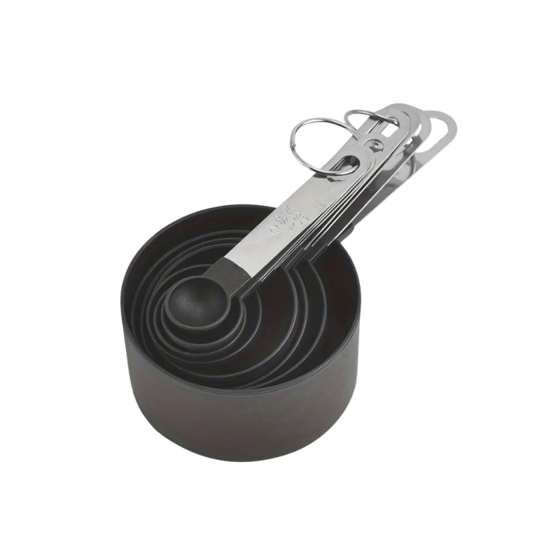 Stapelbare Messbecher | 8-teiliges Set | Schwarz