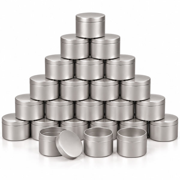 Luxuriöse Kerzengläser | Metallic Silber